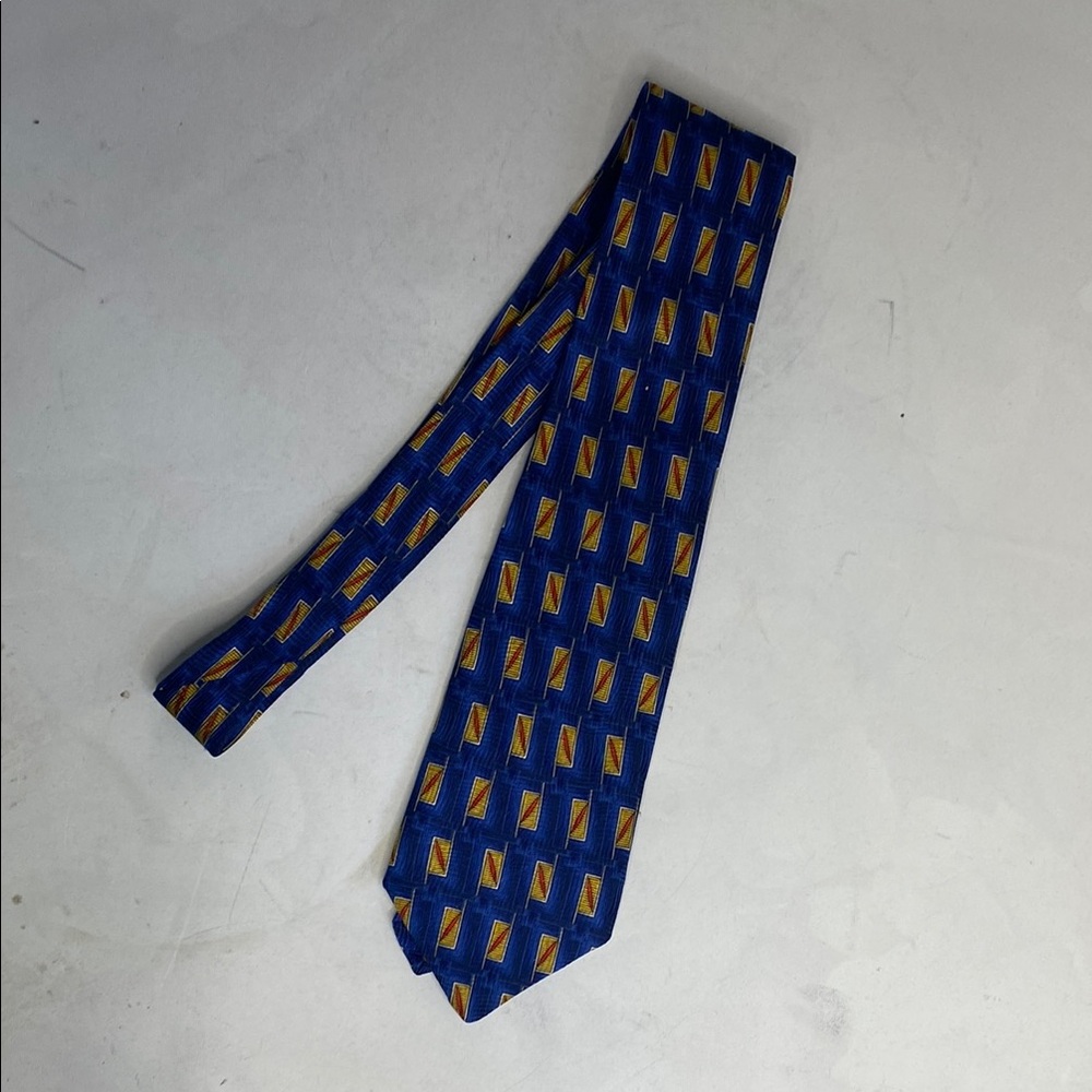 Robert Talbott Blue and Yellow Geometric Silk Tie